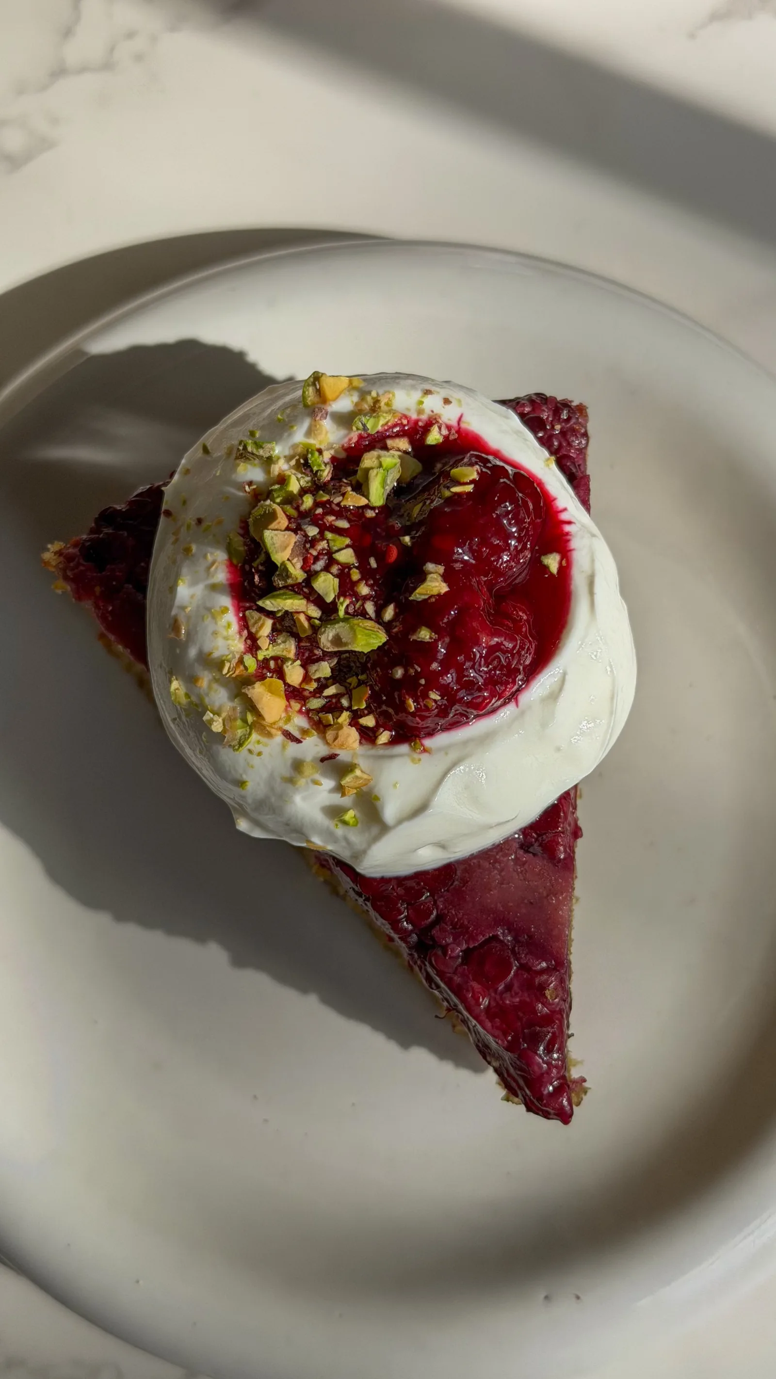 Upside Down Blackberry Pistachio Cake